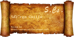 Sárga Csilla névjegykártya